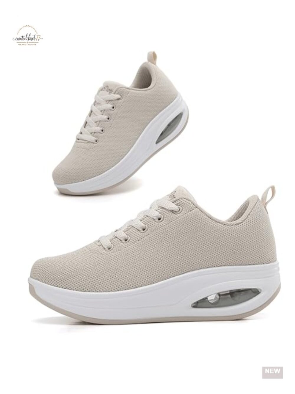 Women's Comfortable Walking Sneakers Lightweight Air Cushion Rocker Bottom Shoes